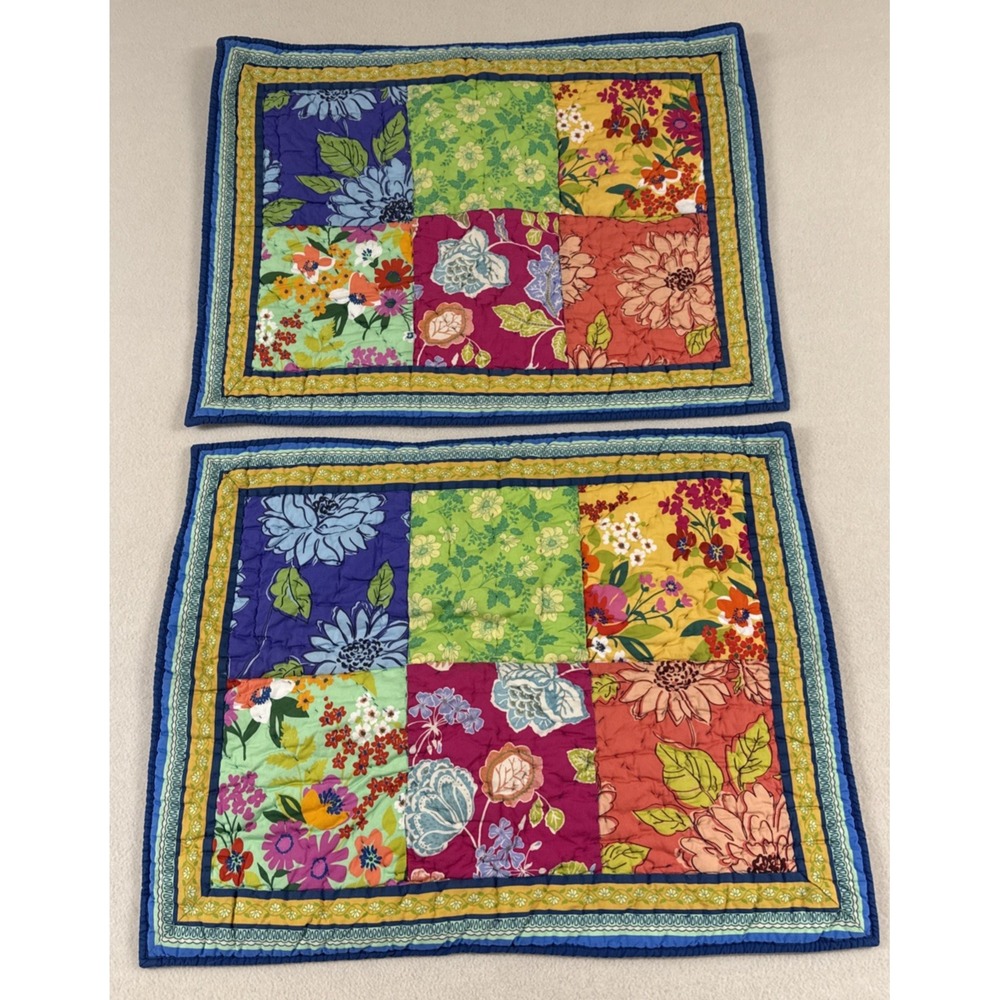 The Company Store Sham Joyful  Bloom Quilted Patchwork Floral Tropical Beach 2